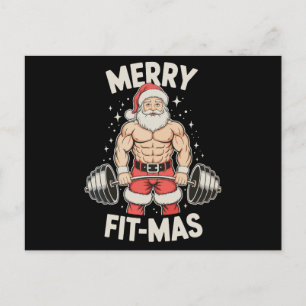 Kerstmis Fit Mas Kerstman Lifting Gym Kerstmis Feestdagenkaart