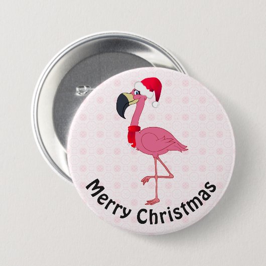 Kerstmis Flamingo 3-inch Button (Voorkant /achterkant)