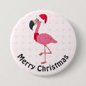 Kerstmis Flamingo 3-inch Button (Voorkant)