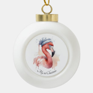 Kerstmis Flamingo, aanpasbaar Keramische Bal Ornament
