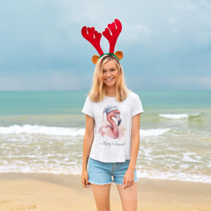 Kerstmis Flamingo, aanpasbaar T-shirt