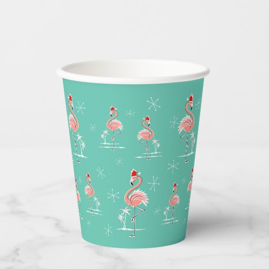 Kerstmis Flamingo Groep Papieren Bekers (Voorkant)