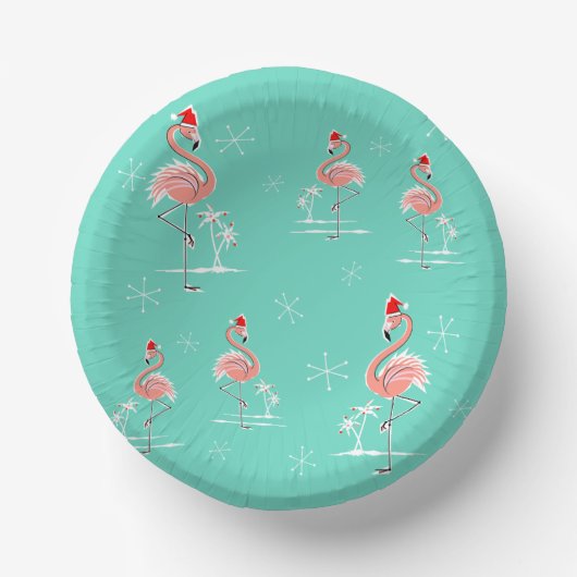 Kerstmis Flamingo Groep Papieren Kommen (Voorkant)