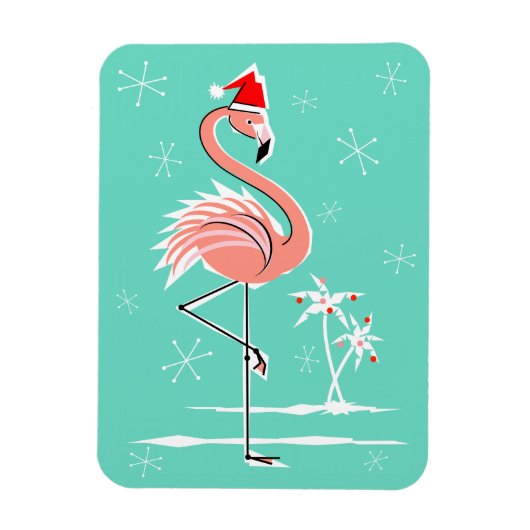 Kerstmis Flamingo magneet flexibel (Verticaal)
