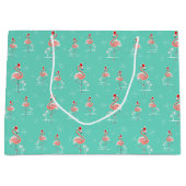 Kerstmis Flamingo Multi grote geschenkzak Large Cadeautasje (Voorkant)