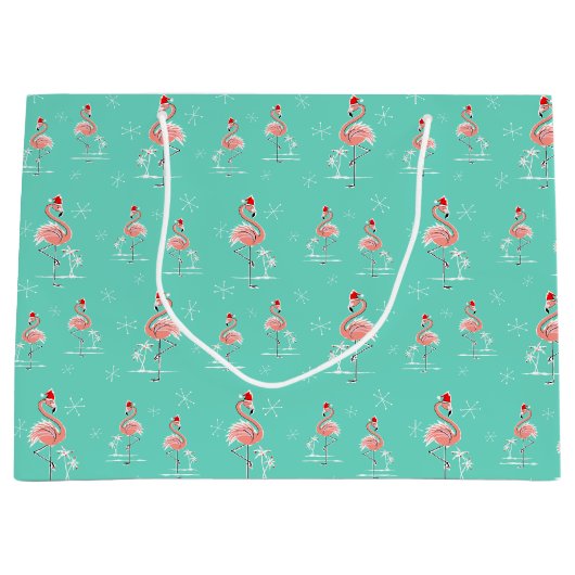 Kerstmis Flamingo Multi grote geschenkzak Large Cadeautasje (Voorkant)
