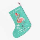 Kerstmis Flamingo Naam kous tweezijdig Kleine Kerstsok (Achterkant (Hangend))