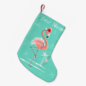 Kerstmis Flamingo Naam kous tweezijdig Kleine Kerstsok (Voorkant (Hangend))