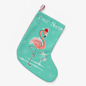 Kerstmis Flamingo Naam met één zijde Kleine Kerstsok (Voorkant (Hangend))