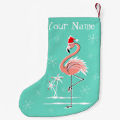 Kerstmis Flamingo Naam met twee zijden Kleine Kerstsok (Achterkant)