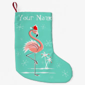 Kerstmis Flamingo Naam met twee zijden Kleine Kerstsok (Voorkant)