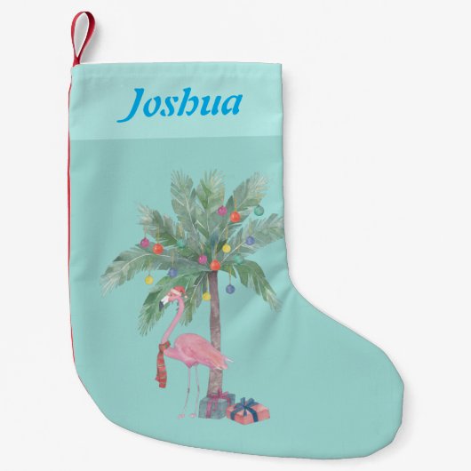 Kerstmis Flamingo Name Small kerstaking Kleine Kerstsok (Voorkant)