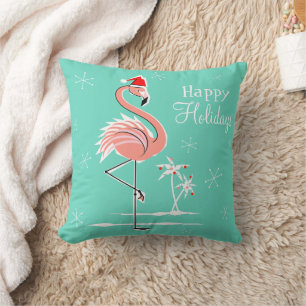 Kerstmis Flamingo Prettige feestdagen kussen
