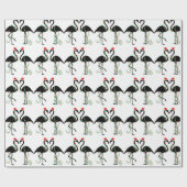 kerstmis flamingo santa cadeaupapier (Vlak)