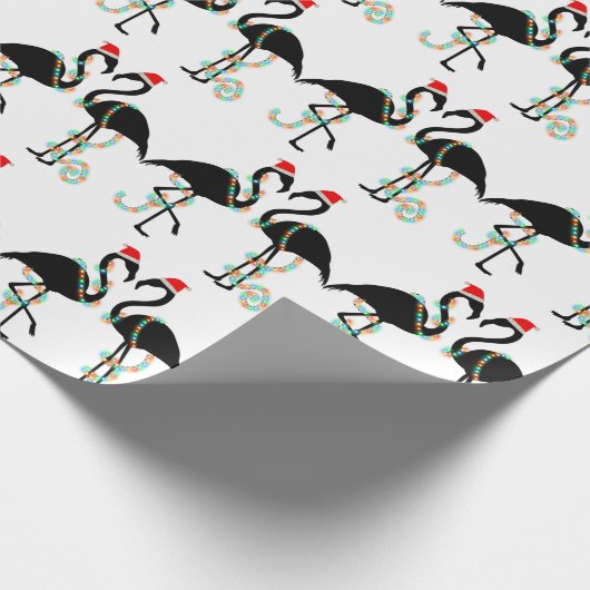 kerstmis flamingo santa cadeaupapier (Hoek)