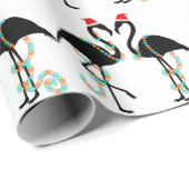 kerstmis flamingo santa cadeaupapier (Rol Hoek)