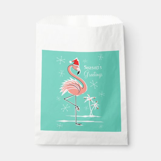 Kerstmis Flamingo Seizoen Groeten gunsttas Bedankzakje (Voorkant)