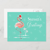 Kerstmis Flamingo Seizoen Groeten horizontaal Feestdagenkaart (Voorkant / Achterkant)