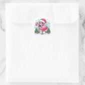 Kerstmis Flamingo Sublimatie Clipart-10424 Ronde Sticker (Tas)