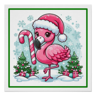 Kerstmis Flamingo Sublimatie Clipart-27301 Perfect Poster