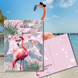 Kerstmis Flamingo Tropische Lichten Groet Briefkaart<br><div class="desc">Aangepaste gepersonaliseerde kerstgroet - Een Tropical Christmas Sparkle Stuur feestelijke kerstgroeten met een beetje schittering met behulp van dit unieke aangepaste gepersonaliseerde Tropical Christmas Sparkle briefkaart met een kerst Flamingo in een kerstmuts. Maak het je eigen,  voeg gepersonaliseerde namen toe en stuur het vandaag nog!</div>