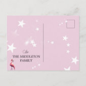 Kerstmis Flamingo Tropische Lichten Groet Briefkaart (Achterkant)