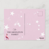 Kerstmis Flamingo Tropische Lichten Groet Briefkaart (Achterkant)
