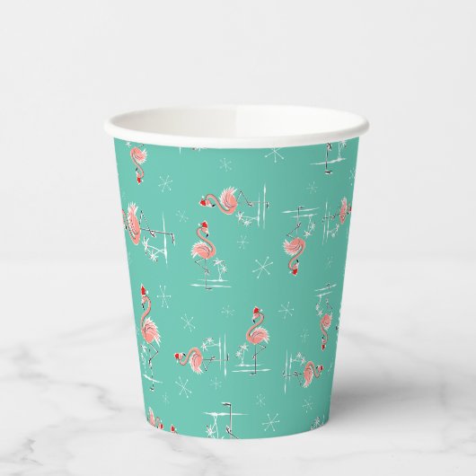 Kerstmis Flamingo Twist Papieren Bekers (Links)