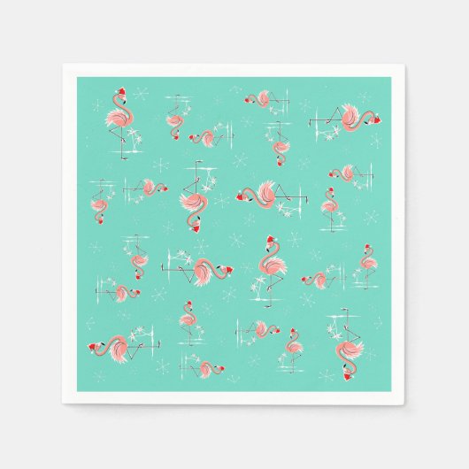 Kerstmis Flamingo Twist papieren servet (Voorkant)