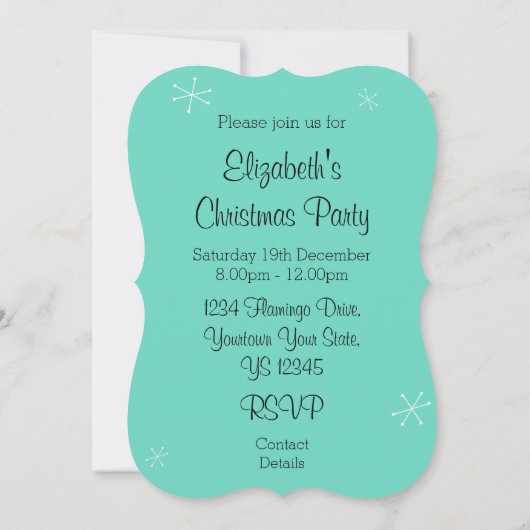 Kerstmis Flamingo 'uitnodiging' beugel verticaal Kaart (Achterkant)