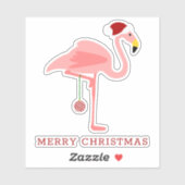 Kerstmis Flamingo's Illustratie Sticker (Vel)