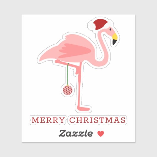 Kerstmis Flamingo's Illustratie Sticker (Vel)