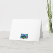 Kerstmis flamingo's trim een boom Vakantie groet. Bedankkaart (Achterkant)