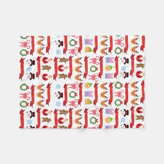 Kerstmis Fleece Deken (Voorkant (Horizontaal))