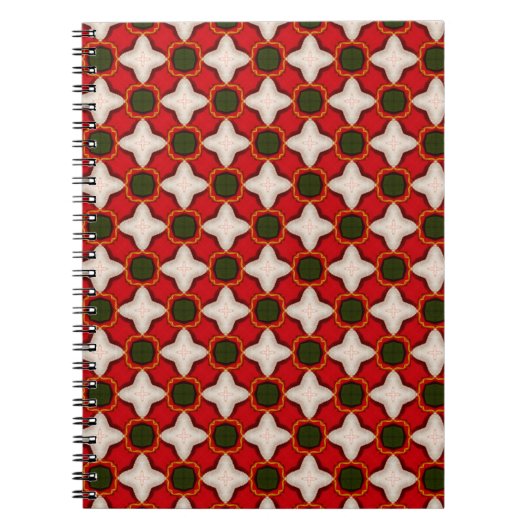 kerstmis fleece vilt background geomet notitieboek (Voorkant)