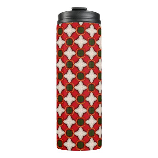 kerstmis fleece vilt background geomet thermosbeker (Voorkant)