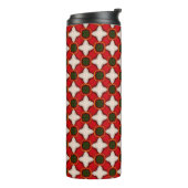 kerstmis fleece vilt background geomet thermosbeker (Gedraaid links)
