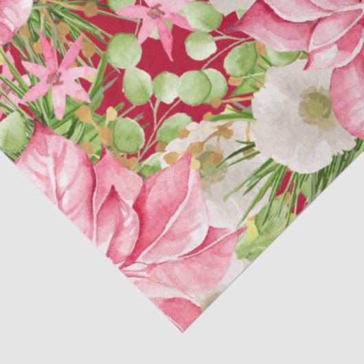 Kerstmis: Floral Holiday Tissuepapier (Detail)