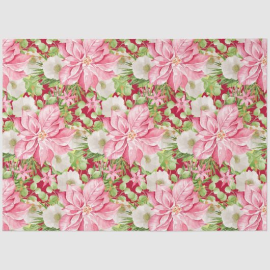 Kerstmis: Floral Holiday Tissuepapier (Voorkant)