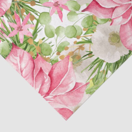 Kerstmis: Floral Holiday Tissuepapier (Detail)