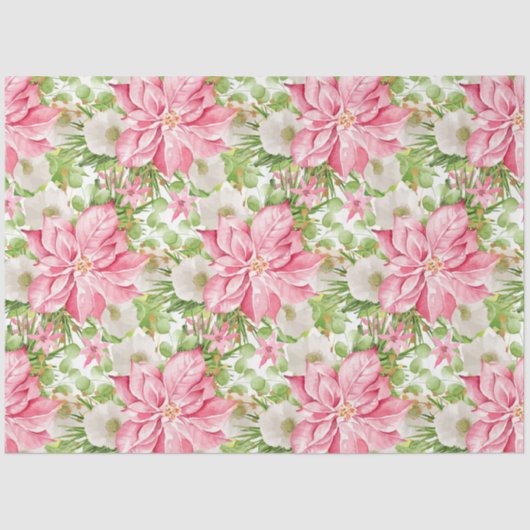 Kerstmis: Floral Holiday Tissuepapier (Voorkant)