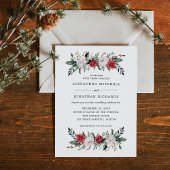 Kerstmis | Floral Holiday Weddenschap Kaart