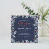 Kerstmis Floral Modern Corporate Kerstfeest Kaart (Staand voorkant)