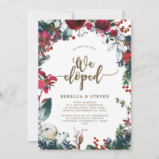 kerstmis floral modern we ontwikkelden uitnodiging (Voorkant)