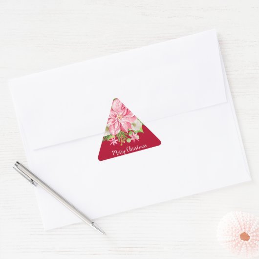 Kerstmis: Floral Red Holiday Sticker (Envelop)