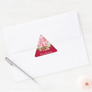 Kerstmis: Floral Red Holiday Sticker