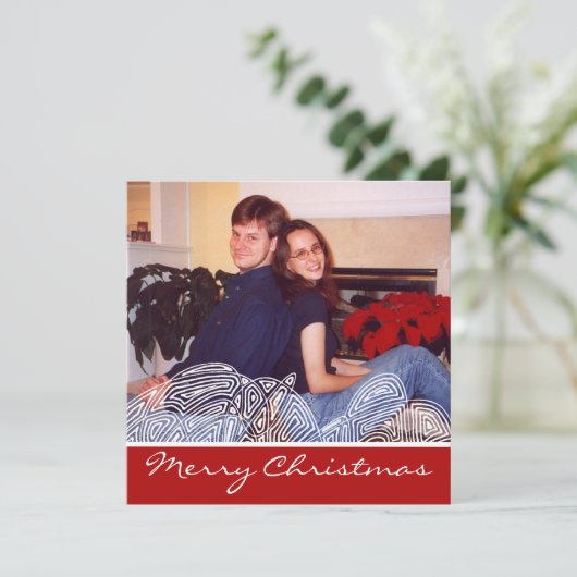 Kerstmis Flurry Feestdagenkaart (Staand voorkant)