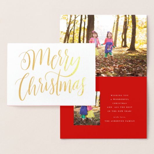 Kerstmis folie fotokaart kaarten (Display)