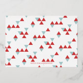Kerstmis Folie Geometrische Fotokaart - Rood Folie Uitnodiging (Achterkant)