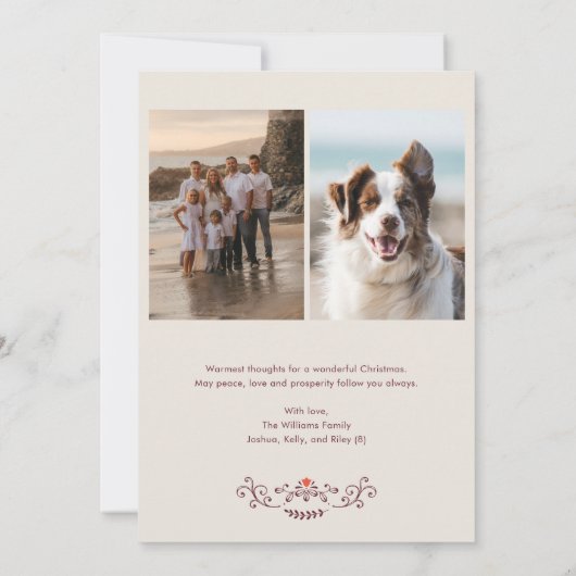 Kerstmis Folk Art Vakantie Fotokaart Kaart (Achterkant)